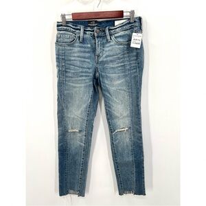 NWT TREASURE & BOND Woman's Patchwork Artsy Gravel Medium Remade Jeans Size 25